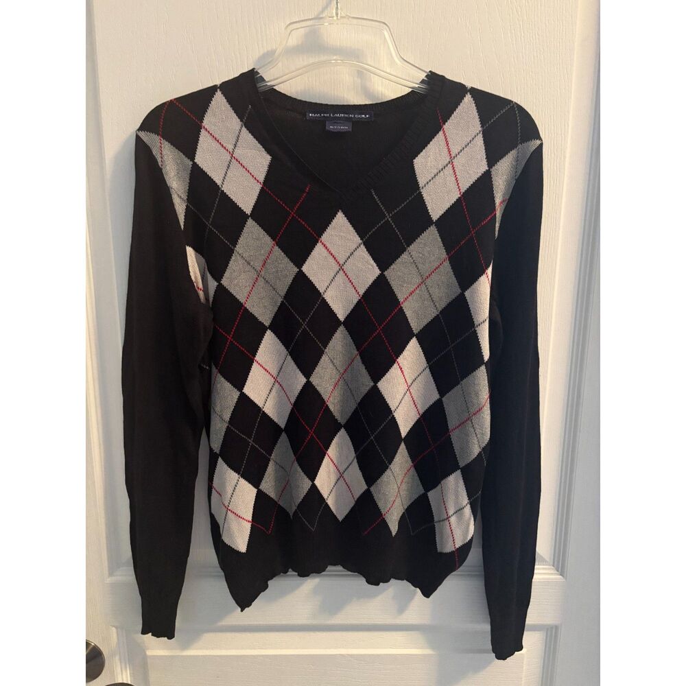 Ralph Lauren Golf Women's Silk & Cashmere Argyle Sweater Size M